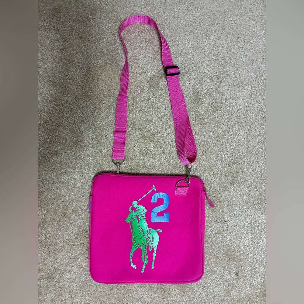 Ralph Lauren Big Pony Collection padded Laptop tablet polo player logo preppy